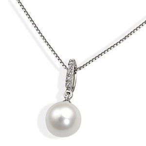 Goldmaid Perlen-Halskette mit Diamanten